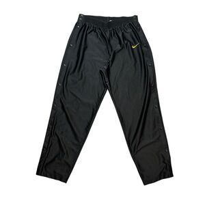 Vtg Nike Pants Snap Button Break Away Shiney Black Dazzle Y2K Basketball Men 2XL
